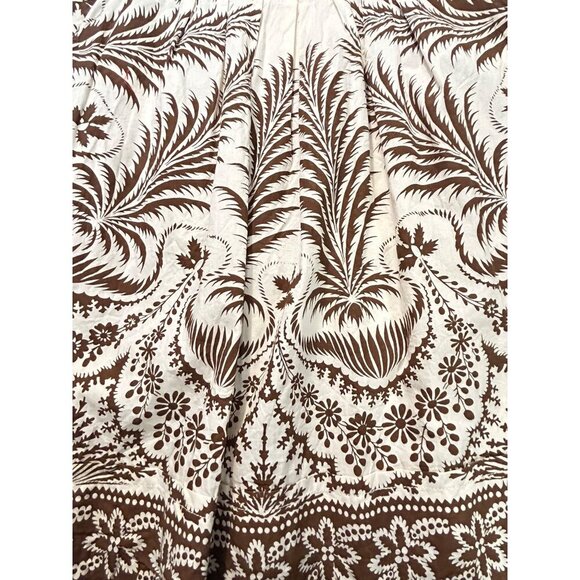 Plenty By Tracy Reese Brown & White Floral Sleeveless Cotton Tunic Top Size 6 - Picture 4 of 5